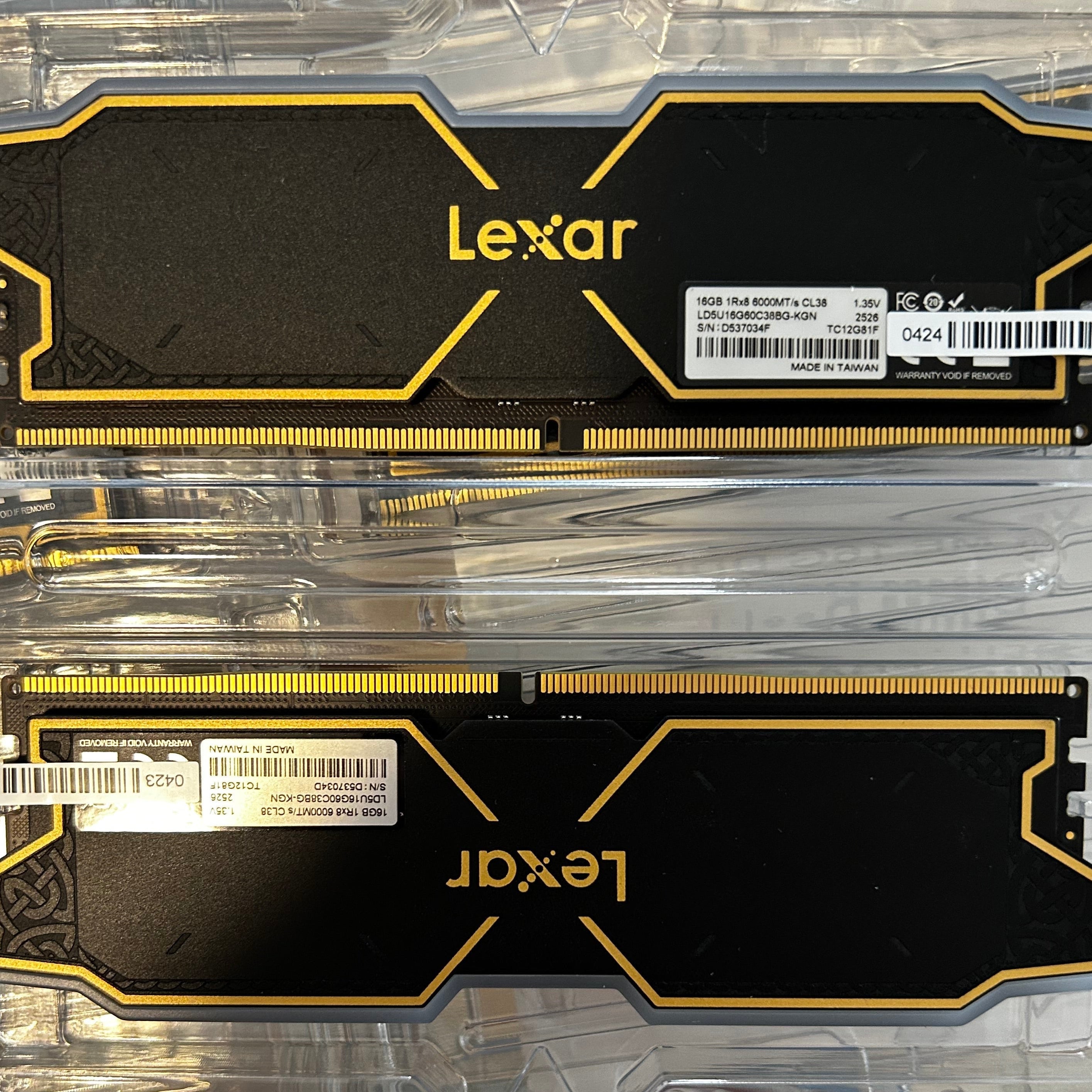 2-pack: Lexar Thor Two 1x16GB (32GB) DDR5-6000 CL 38 LD5U16G60C38BG-KGN Bulk